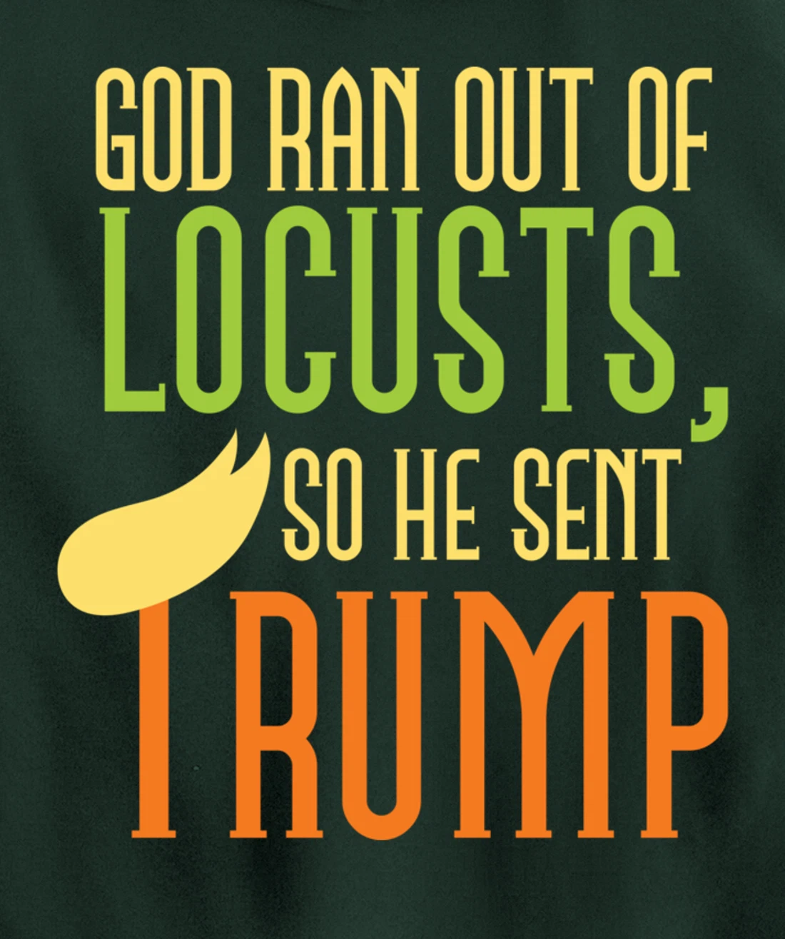 God Ran Out of Locusts, So He Sent Trump Funny Anti-Trump Pullover Hoodie