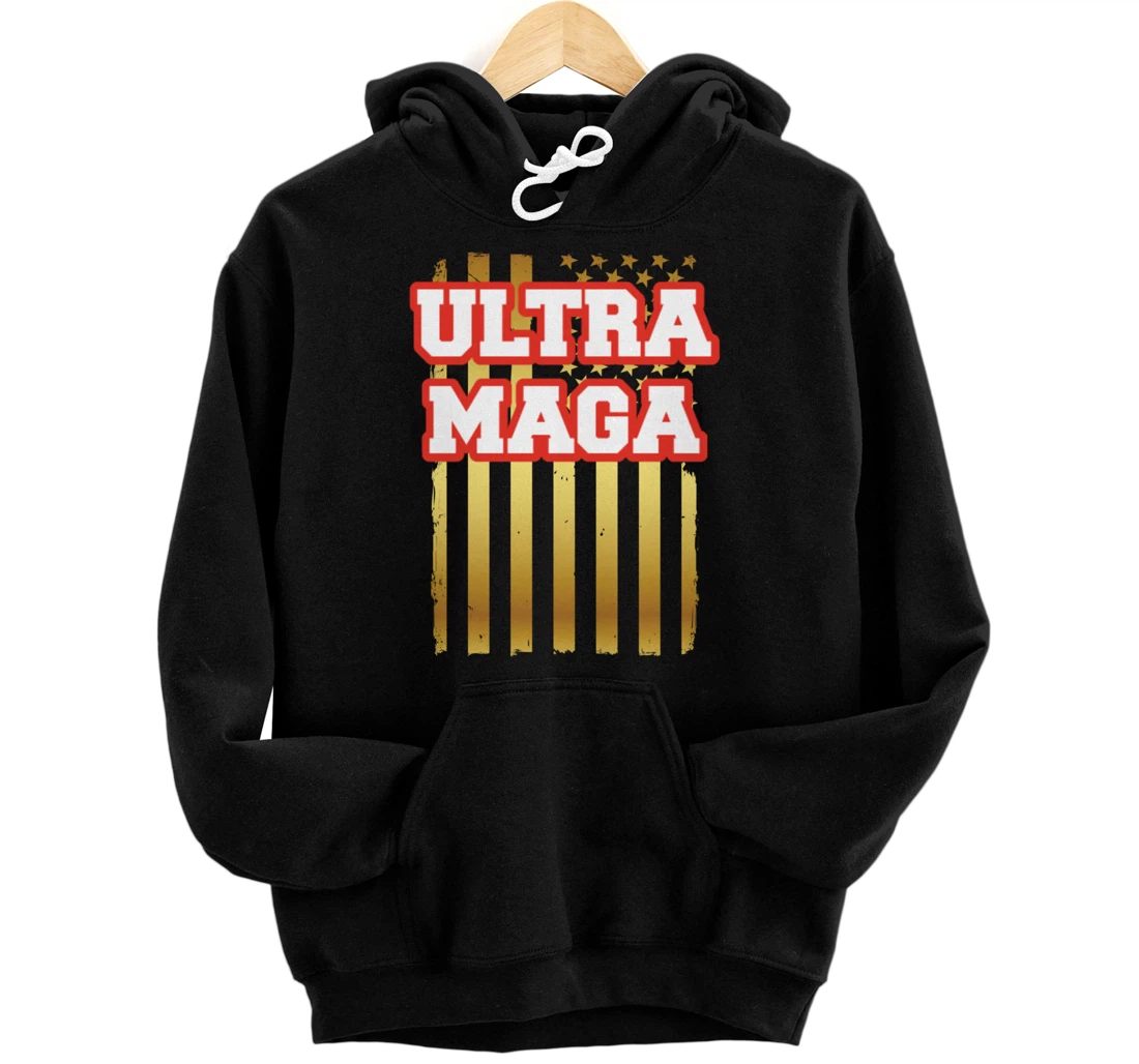 Patriotic Ultra Maga United States U.S. Flag President Trump Pullover Hoodie