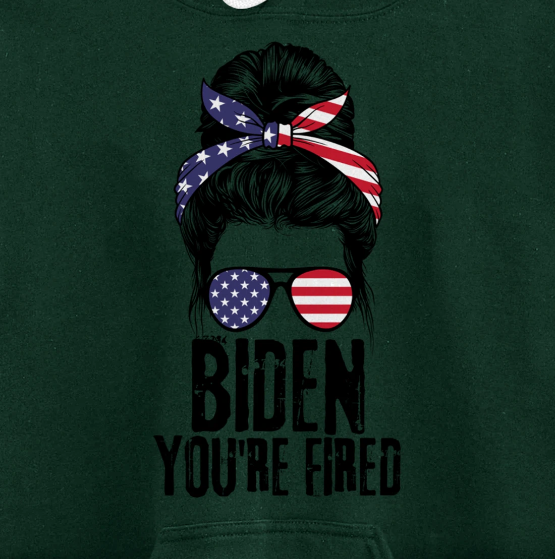 Messy Bun Biden You're Fired, Fire Biden Elect Trump 2024 Pullover Hoodie