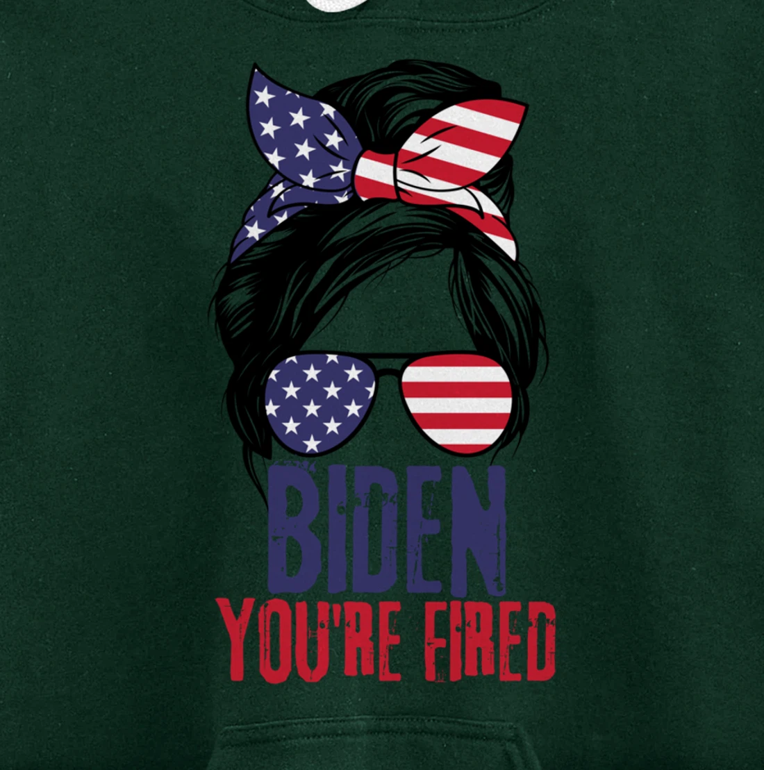 Messy Bun Biden You're Fired, Fire Biden Elect Trump 2024 Pullover Hoodie