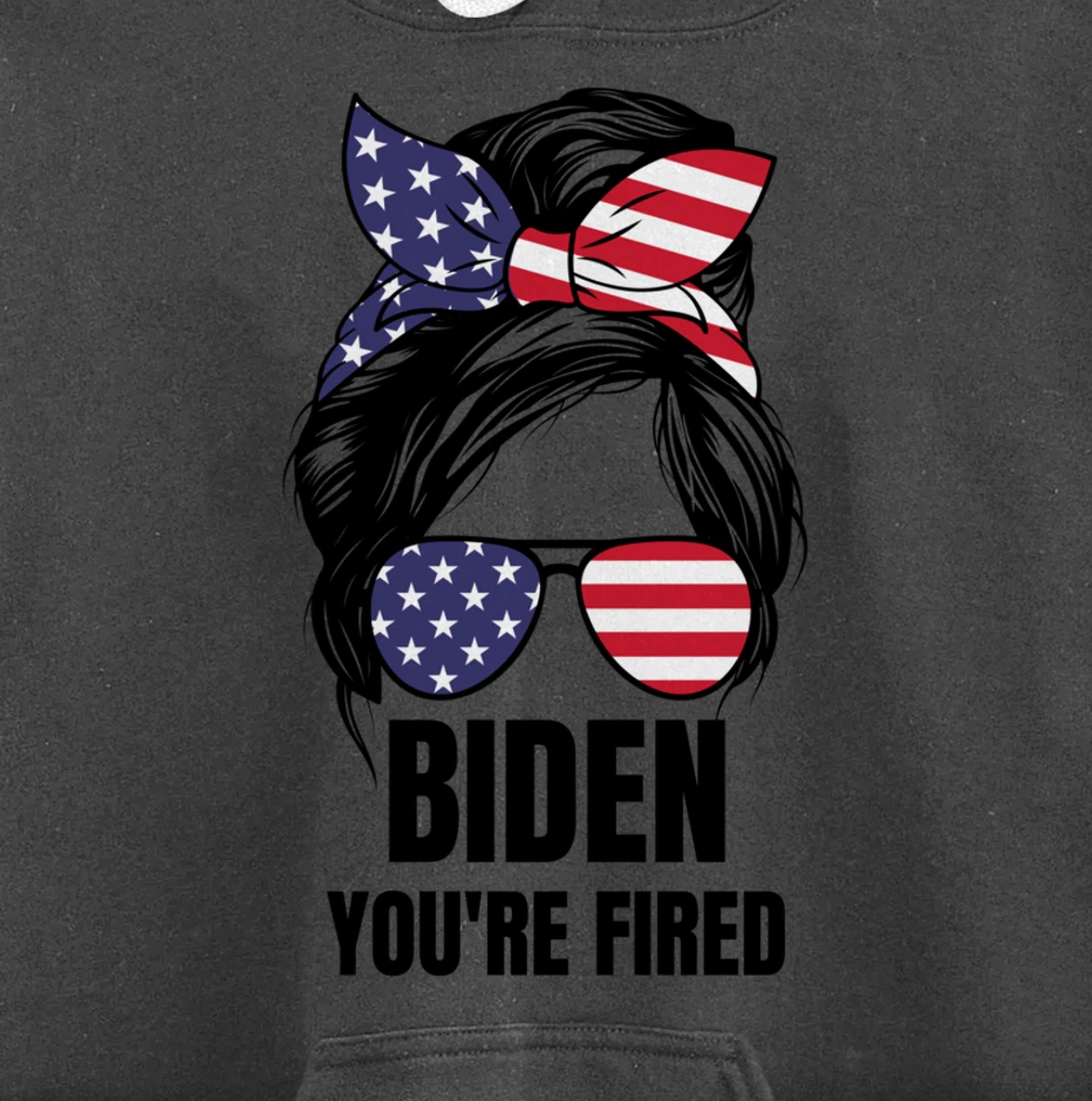 Messy Bun Biden You're Fired, Fire Biden Elect Trump 2024 Pullover Hoodie
