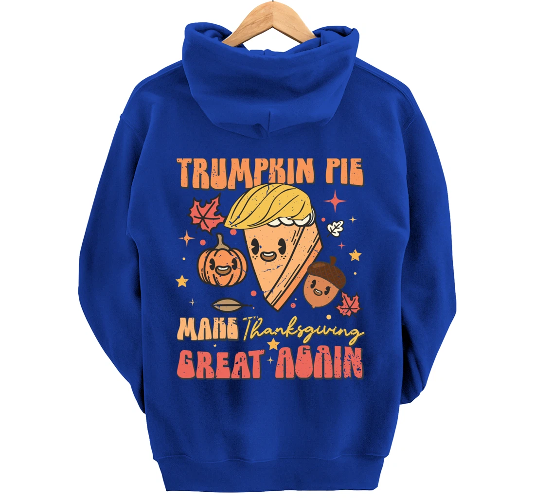 Trumpkin Pie Make Thanksgiving Great Again Funny Trump Retro Pullover Hoodie
