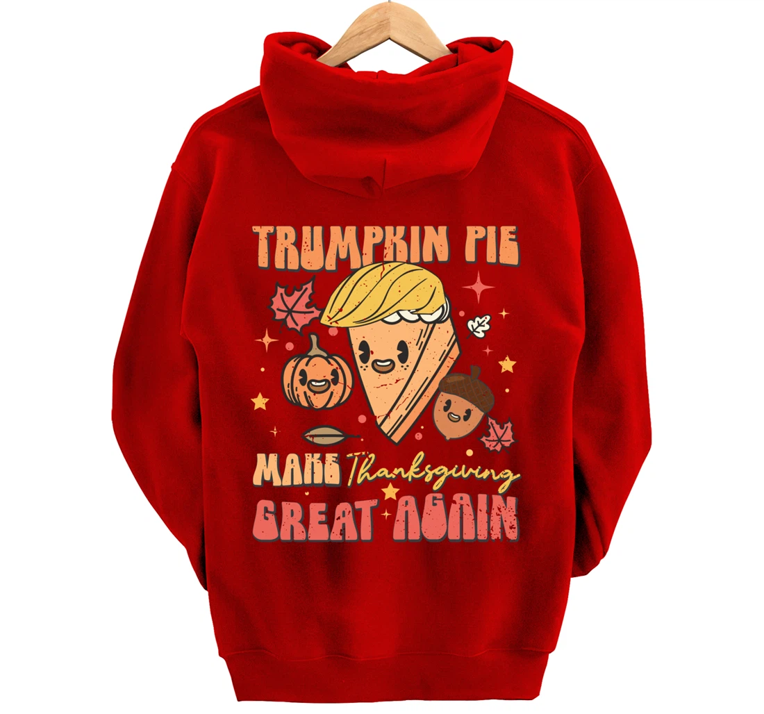 Trumpkin Pie Make Thanksgiving Great Again Funny Trump Retro Pullover Hoodie