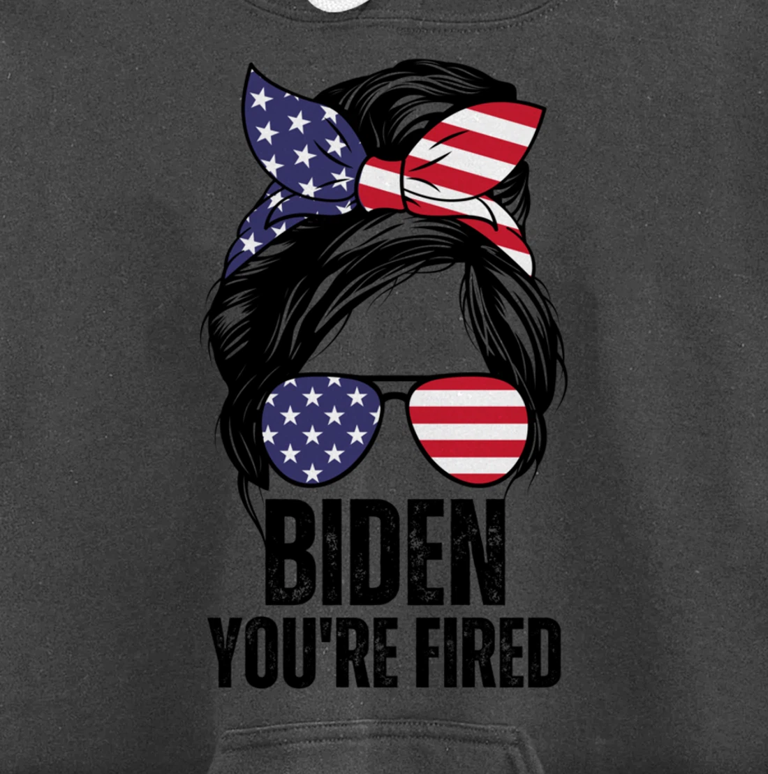 Messy Bun Biden You're Fired, Fire Biden Elect Trump 2024 Pullover Hoodie