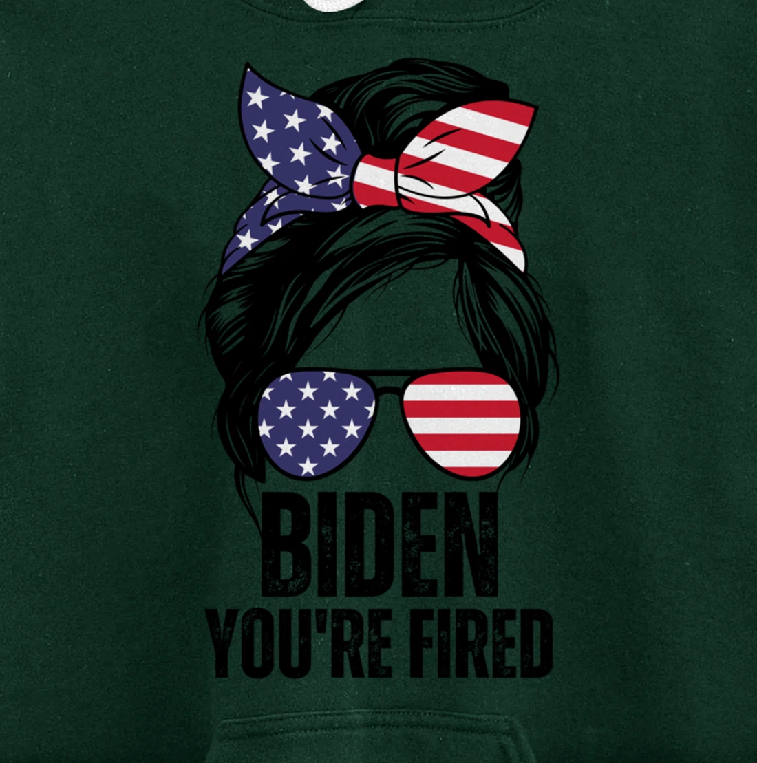 Messy Bun Biden You're Fired, Fire Biden Elect Trump 2024 Pullover Hoodie