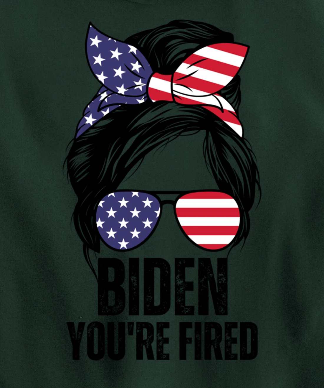Messy Bun Biden You're Fired, Fire Biden Elect Trump 2024 Pullover Hoodie