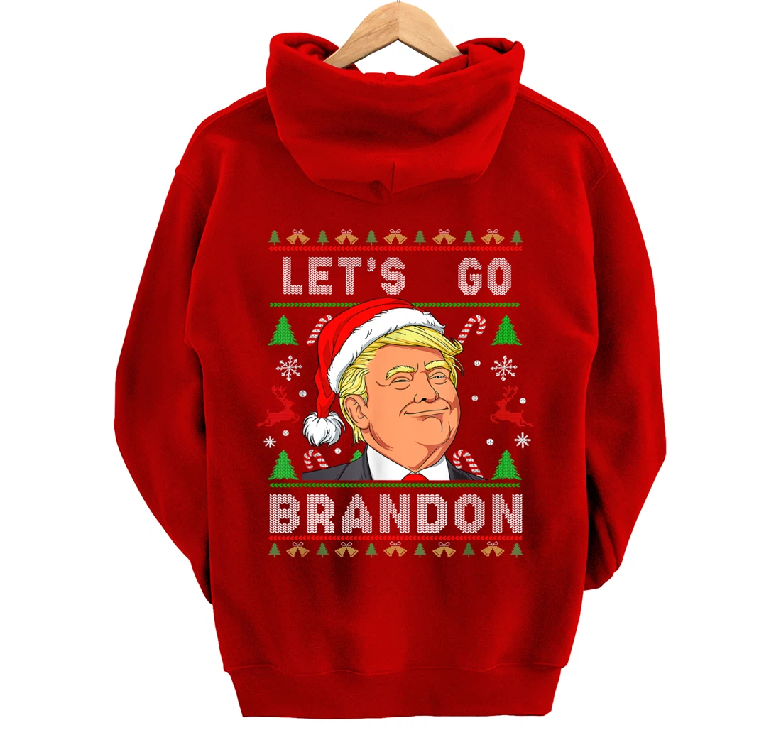 Let’s Go Brandon Trump Ugly Sweater Christmas Pullover Hoodie