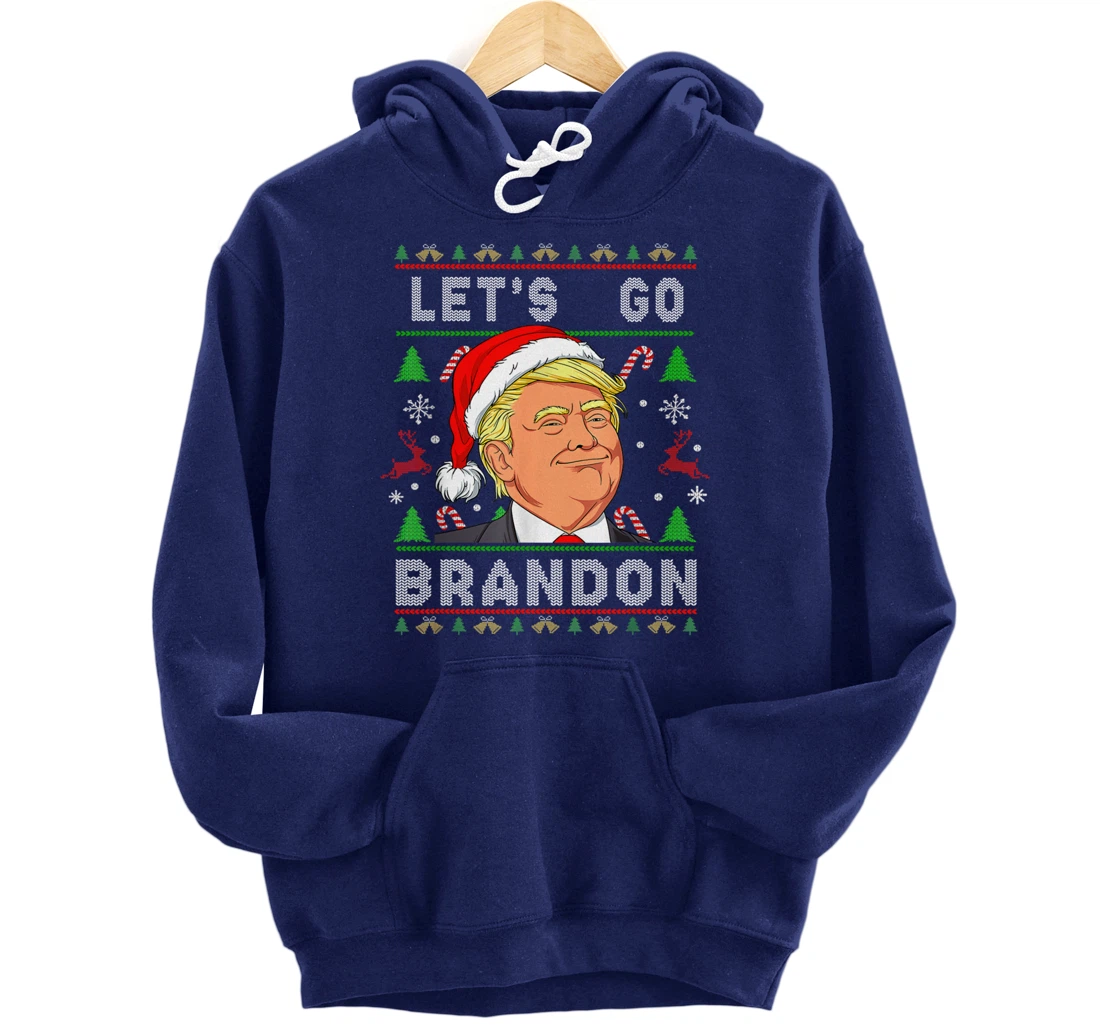 Let’s Go Brandon Trump Ugly Sweater Christmas Pullover Hoodie