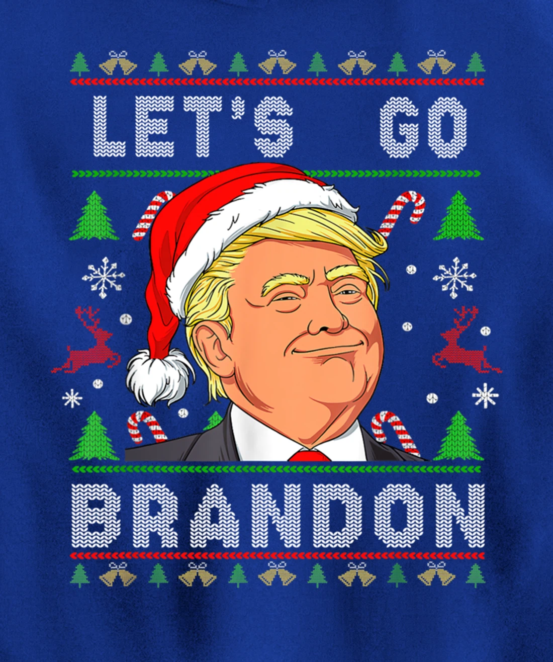Let’s Go Brandon Trump Ugly Sweater Christmas Pullover Hoodie