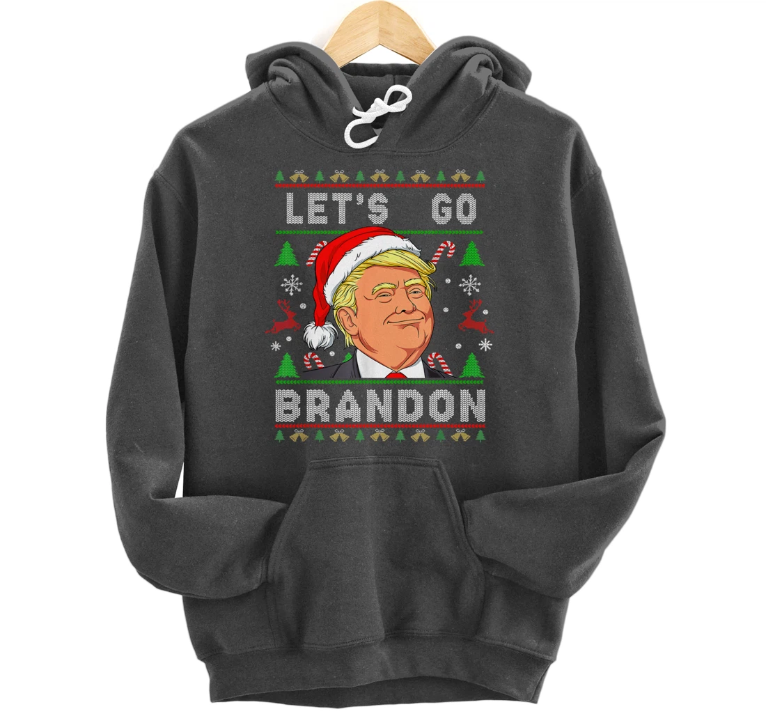 Let’s Go Brandon Trump Ugly Sweater Christmas Pullover Hoodie