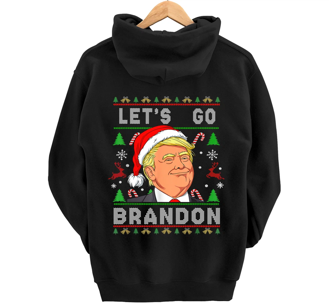 Let’s Go Brandon Trump Ugly Sweater Christmas Pullover Hoodie