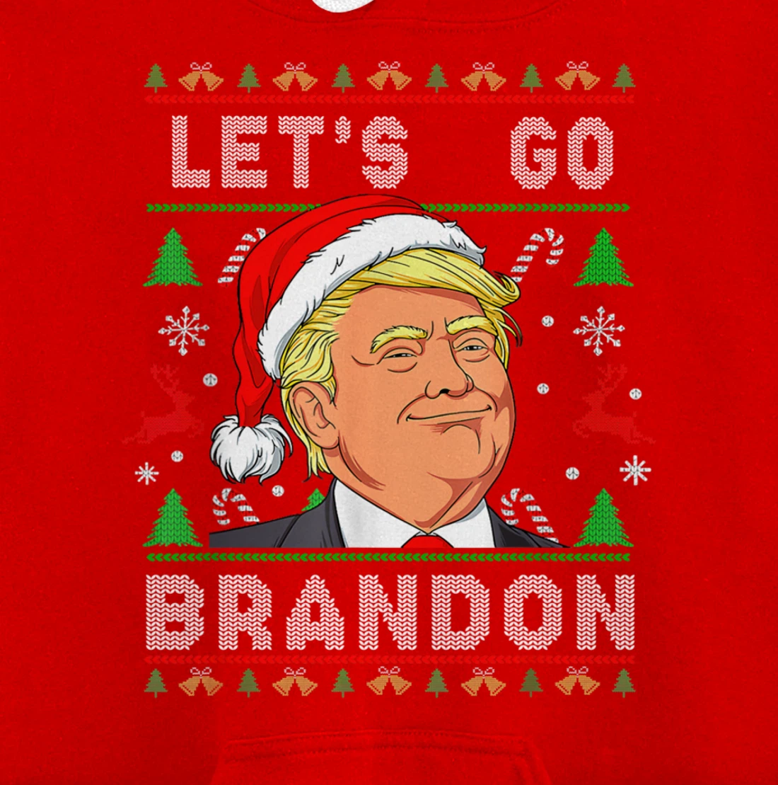 Let’s Go Brandon Trump Ugly Sweater Christmas Pullover Hoodie