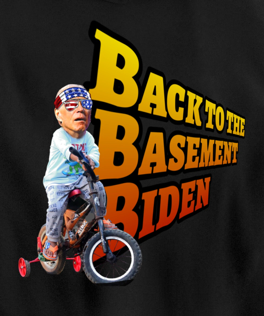 Back to the Basement Biden Trump Bicycle Patriot Republican Pullover Hoodie