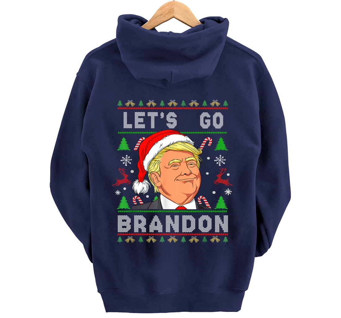 Let’s Go Brandon Trump Ugly Sweater Christmas Pullover Hoodie