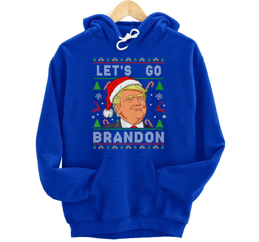 Let’s Go Brandon Trump Ugly Sweater Christmas Pullover Hoodie