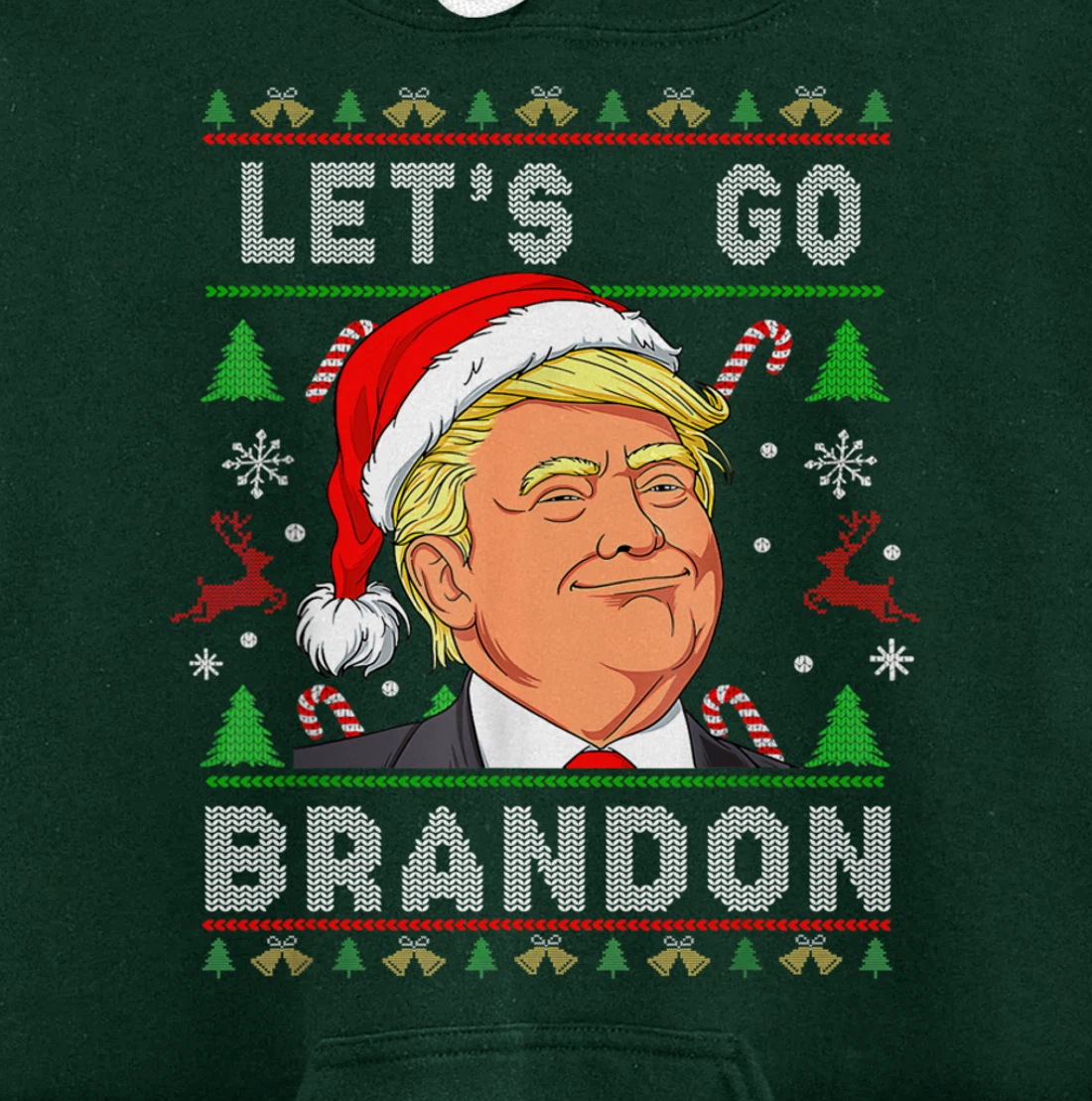 Let’s Go Brandon Trump Ugly Sweater Christmas Pullover Hoodie