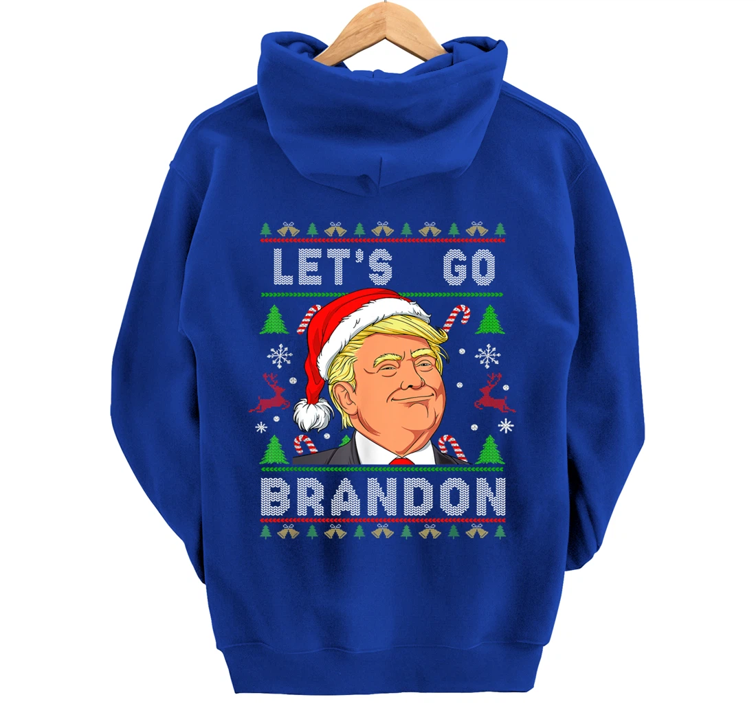 Let’s Go Brandon Trump Ugly Sweater Christmas Pullover Hoodie