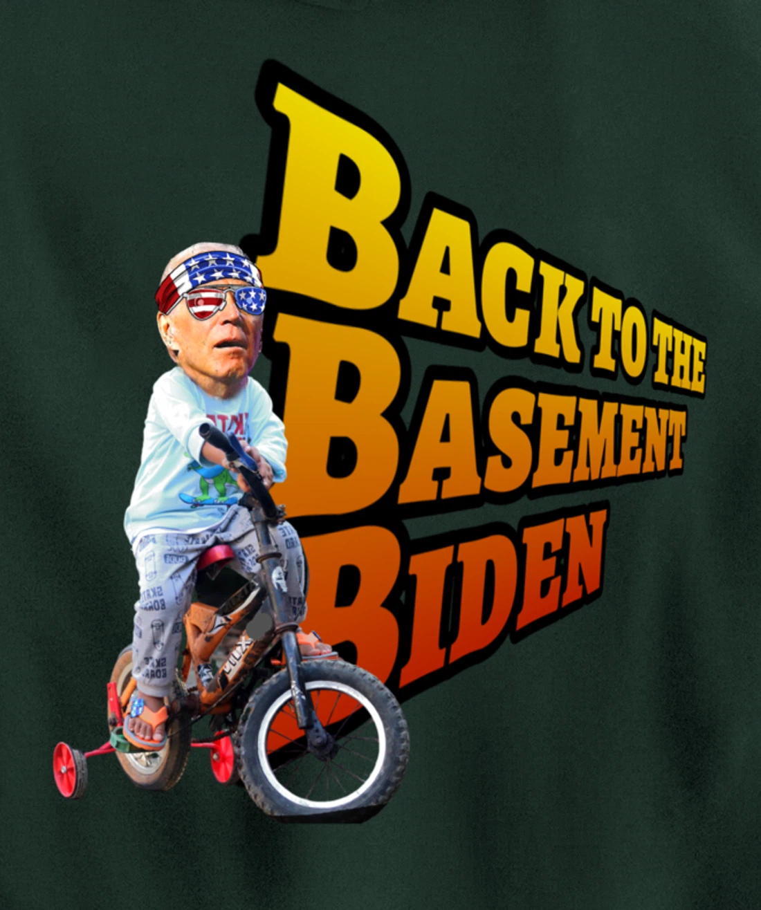 Back to the Basement Biden Trump Bicycle Patriot Republican Pullover Hoodie