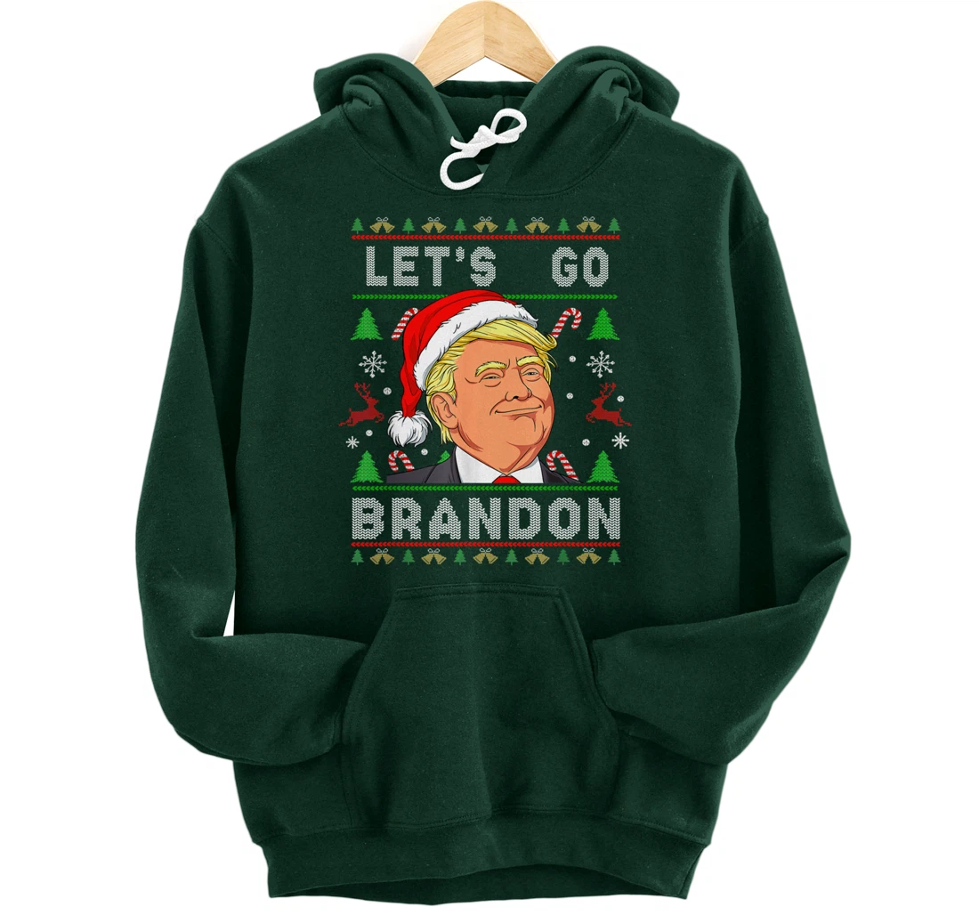 Let’s Go Brandon Trump Ugly Sweater Christmas Pullover Hoodie