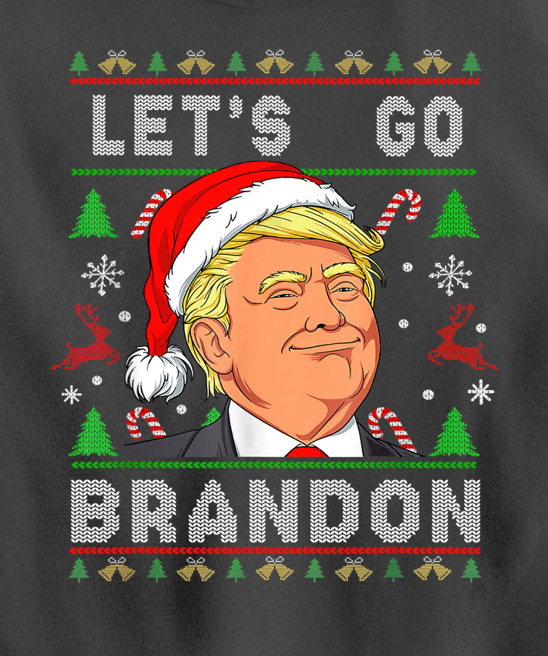 Let’s Go Brandon Trump Ugly Sweater Christmas Pullover Hoodie
