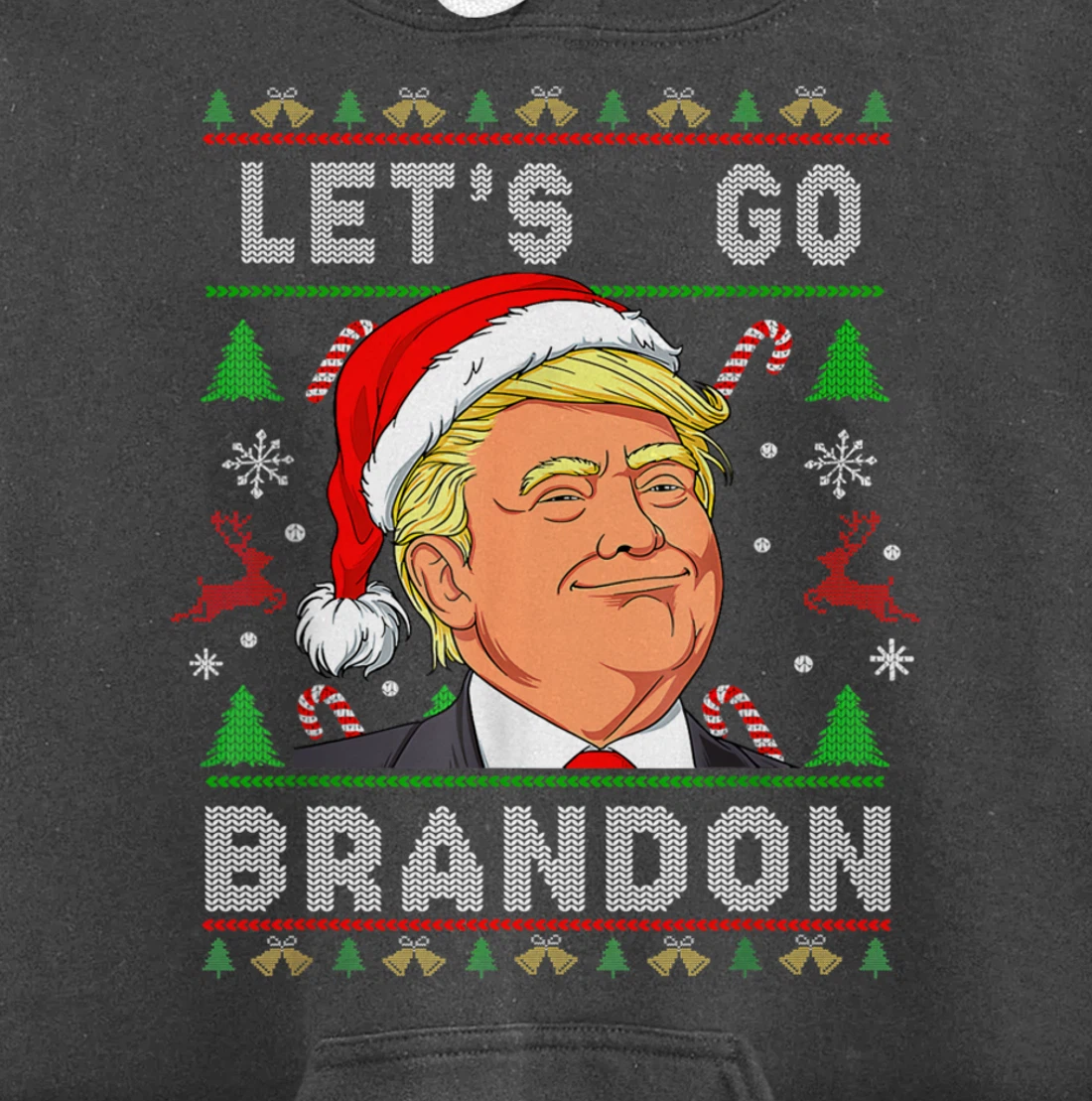 Let’s Go Brandon Trump Ugly Sweater Christmas Pullover Hoodie