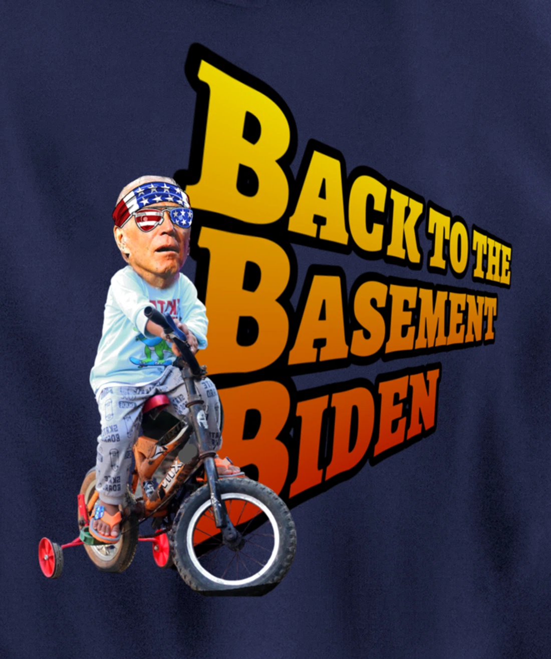 Back to the Basement Biden Trump Bicycle Patriot Republican Pullover Hoodie
