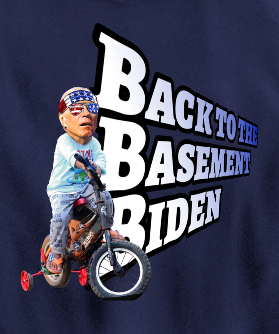 Back to the Basement Biden Trump Bicycle Patriot Republican Pullover Hoodie