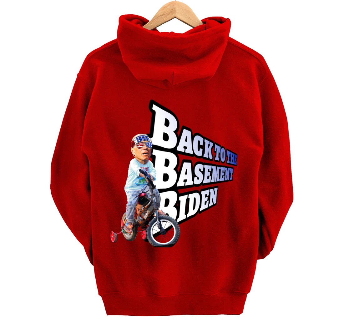 Back to the Basement Biden Trump Bicycle Patriot Republican Pullover Hoodie
