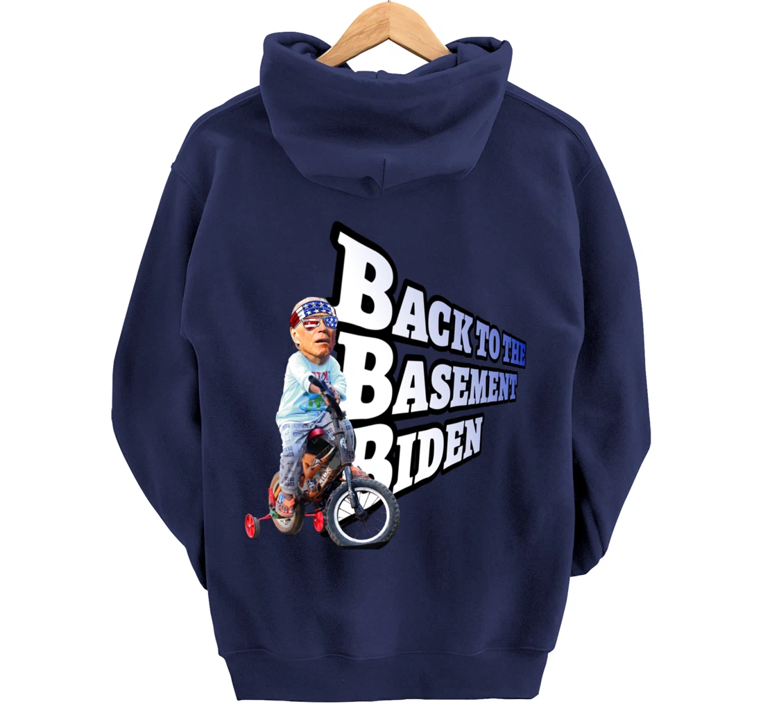 Back to the Basement Biden Trump Bicycle Patriot Republican Pullover Hoodie