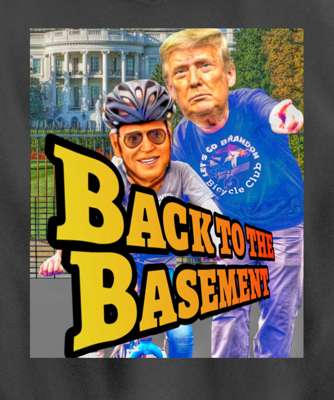 Back to the Basement Biden Trump Bicycle Patriot Republican Pullover Hoodie