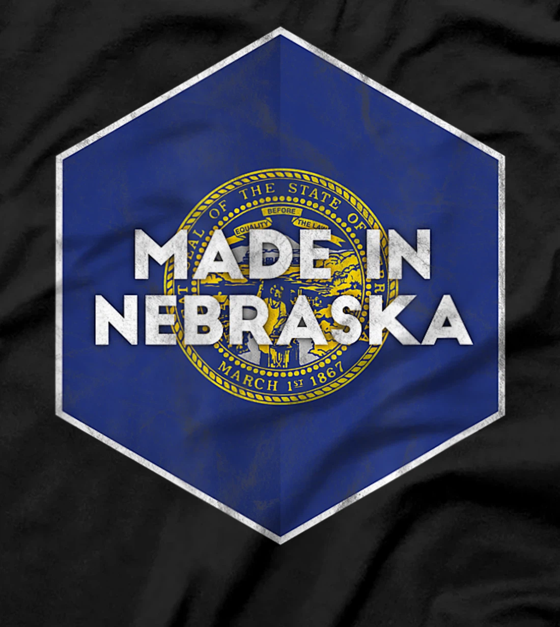 Proud Nebraskan's Distressed Made in Nebraska T-Shirt, Women T-Shirt