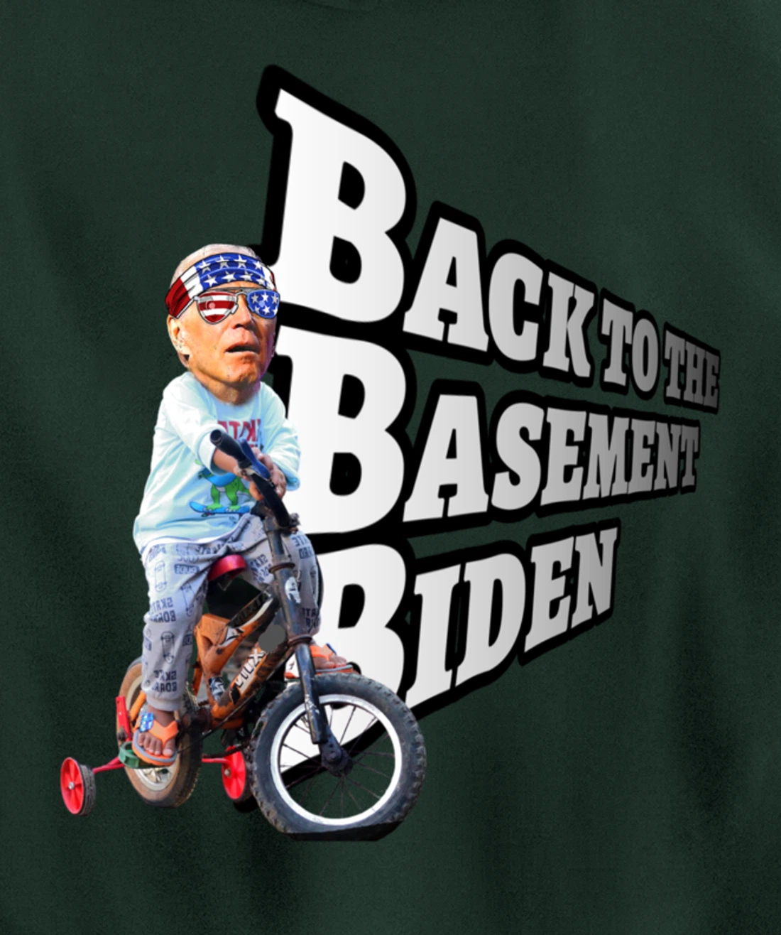 Back to the Basement Biden Trump Bicycle Patriot Republican Pullover Hoodie