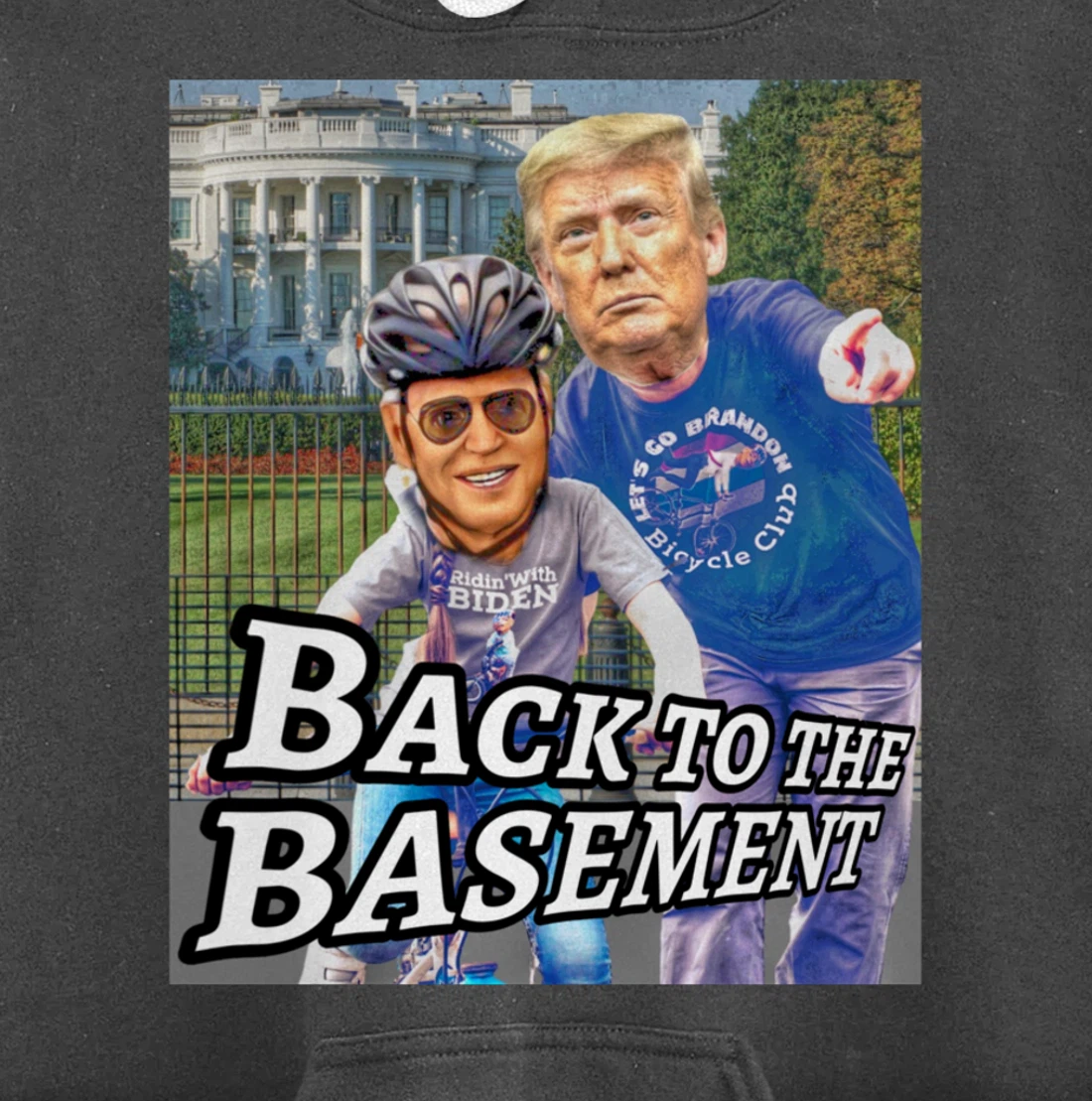 Back to the Basement Biden Trump Bicycle Patriot Republican Pullover Hoodie