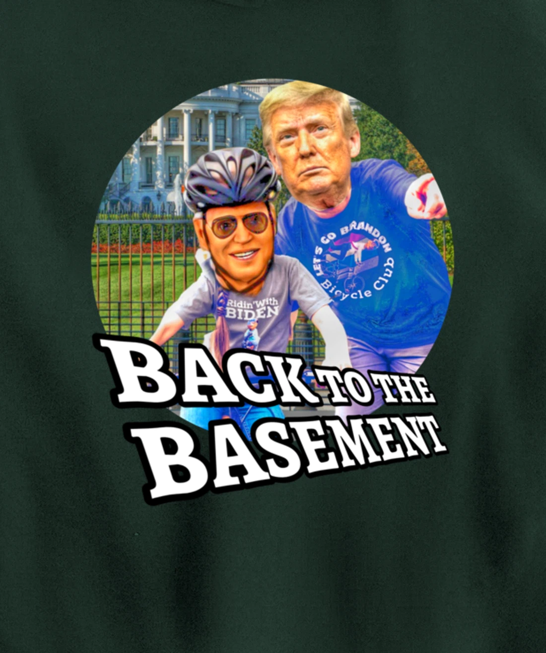 Back to the Basement Biden Trump Bicycle Patriot Republican Pullover Hoodie