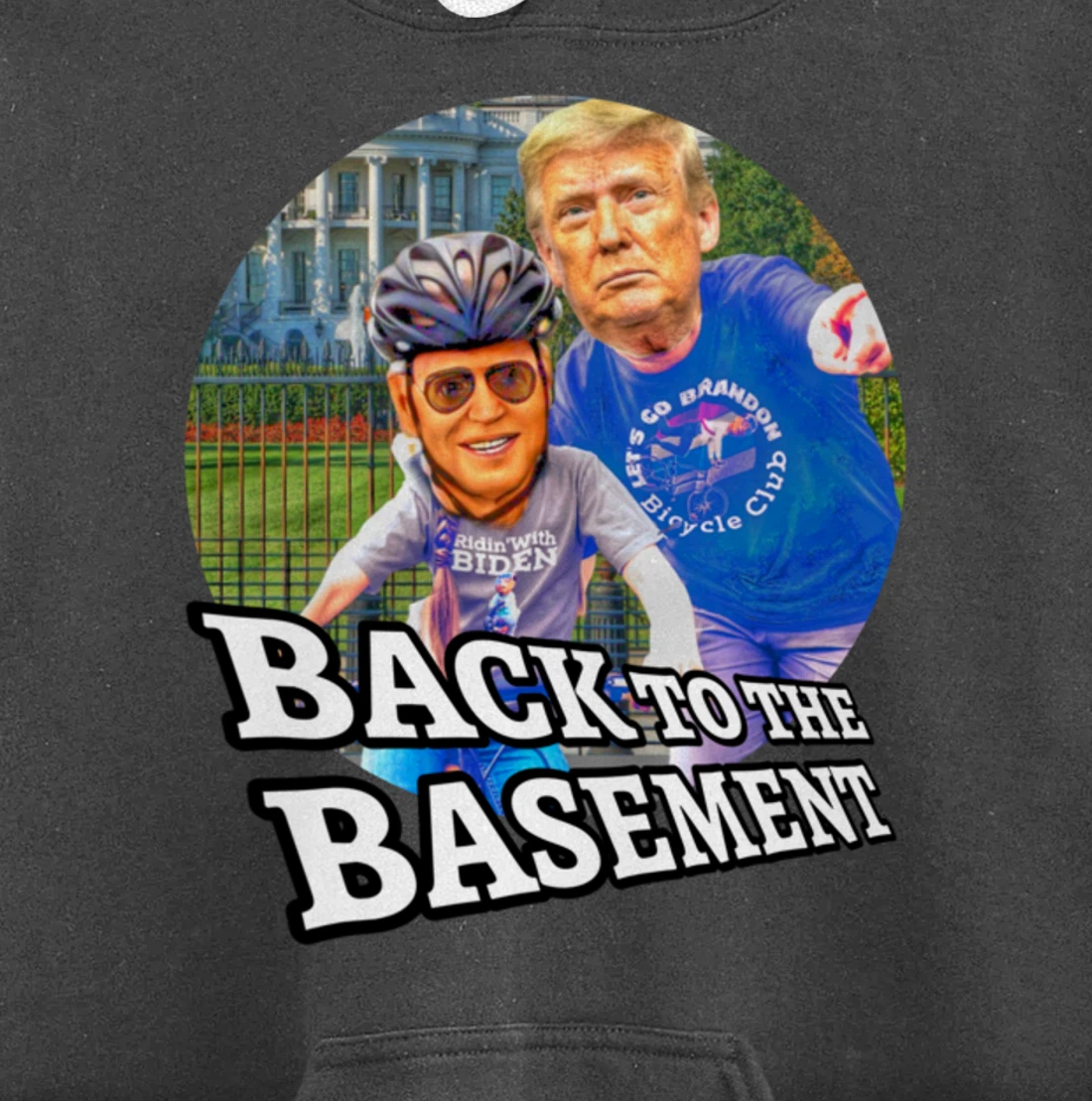 Back to the Basement Biden Trump Bicycle Patriot Republican Pullover Hoodie