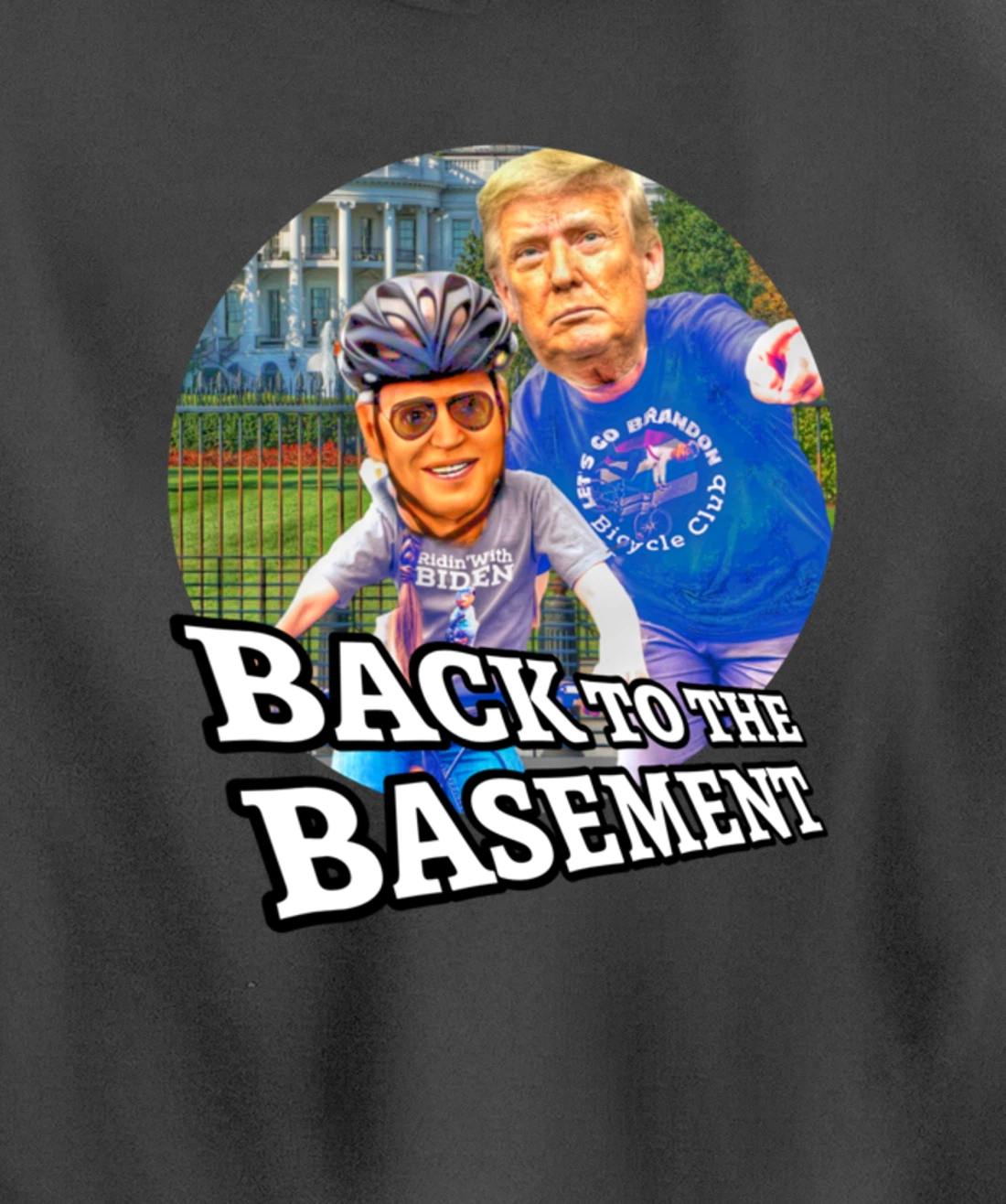 Back to the Basement Biden Trump Bicycle Patriot Republican Pullover Hoodie