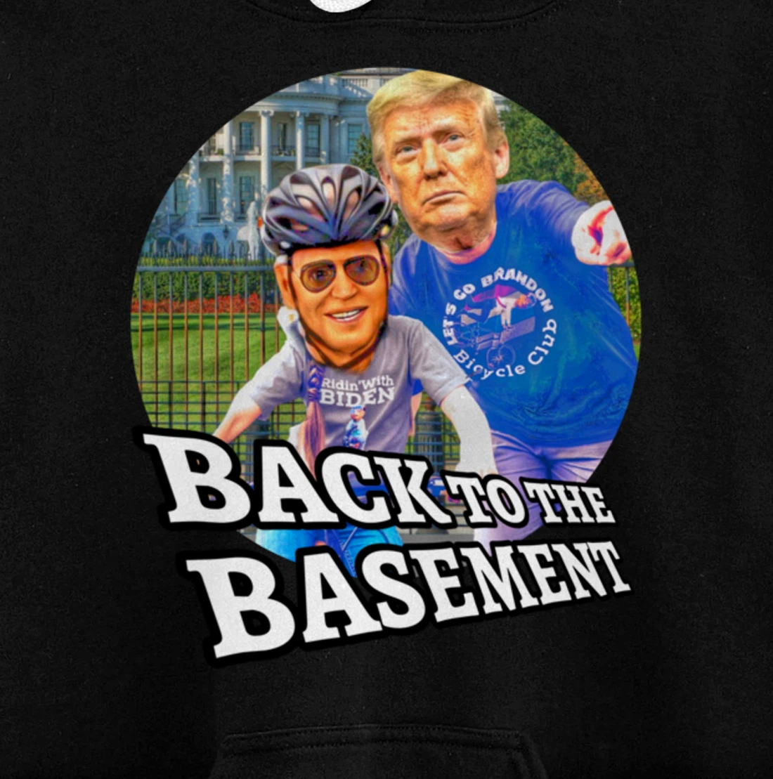 Back to the Basement Biden Trump Bicycle Patriot Republican Pullover Hoodie