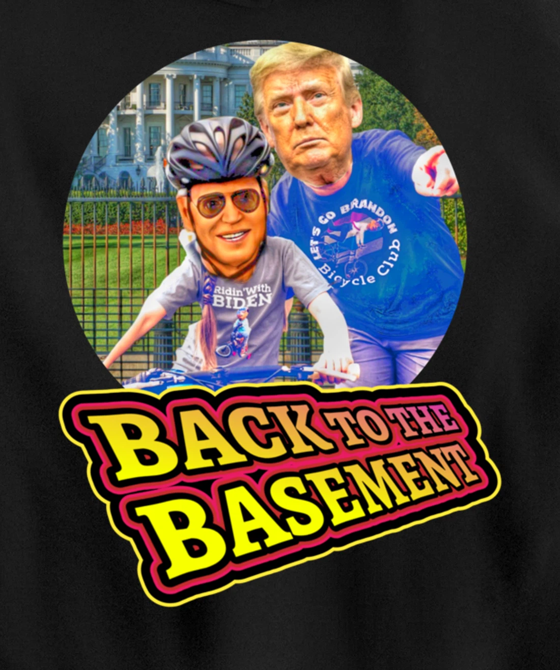 Back to the Basement Biden Trump Bicycle Patriot Republican Pullover Hoodie