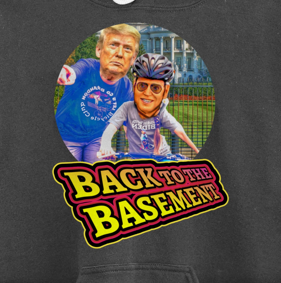 Back to the Basement Biden Trump Bicycle Patriot Republican Pullover Hoodie