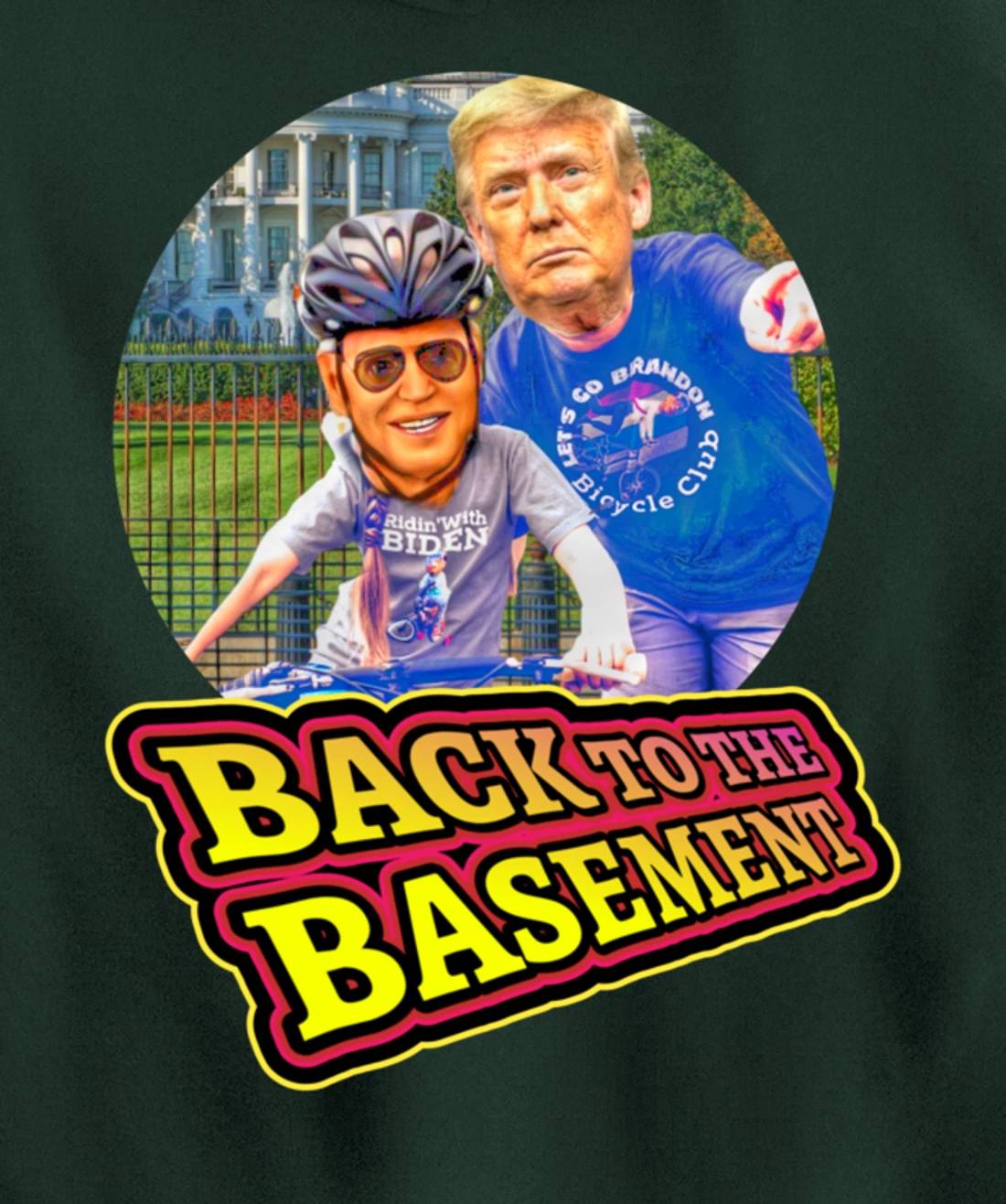 Back to the Basement Biden Trump Bicycle Patriot Republican Pullover Hoodie