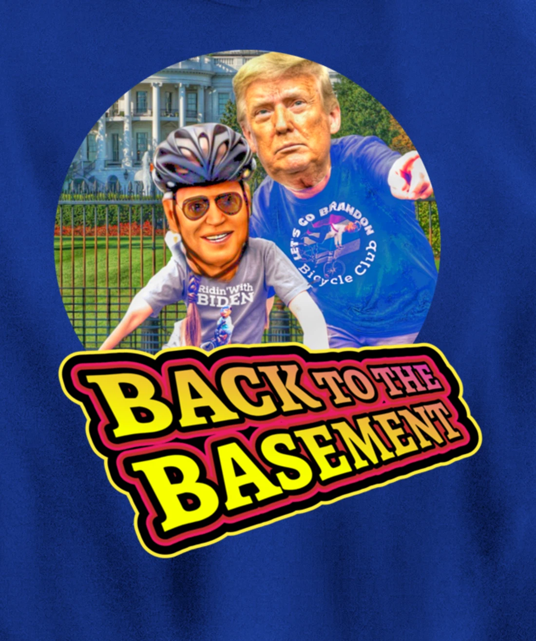 Back to the Basement Biden Trump Bicycle Patriot Republican Pullover Hoodie