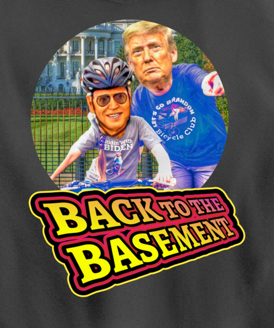 Back to the Basement Biden Trump Bicycle Patriot Republican Pullover Hoodie
