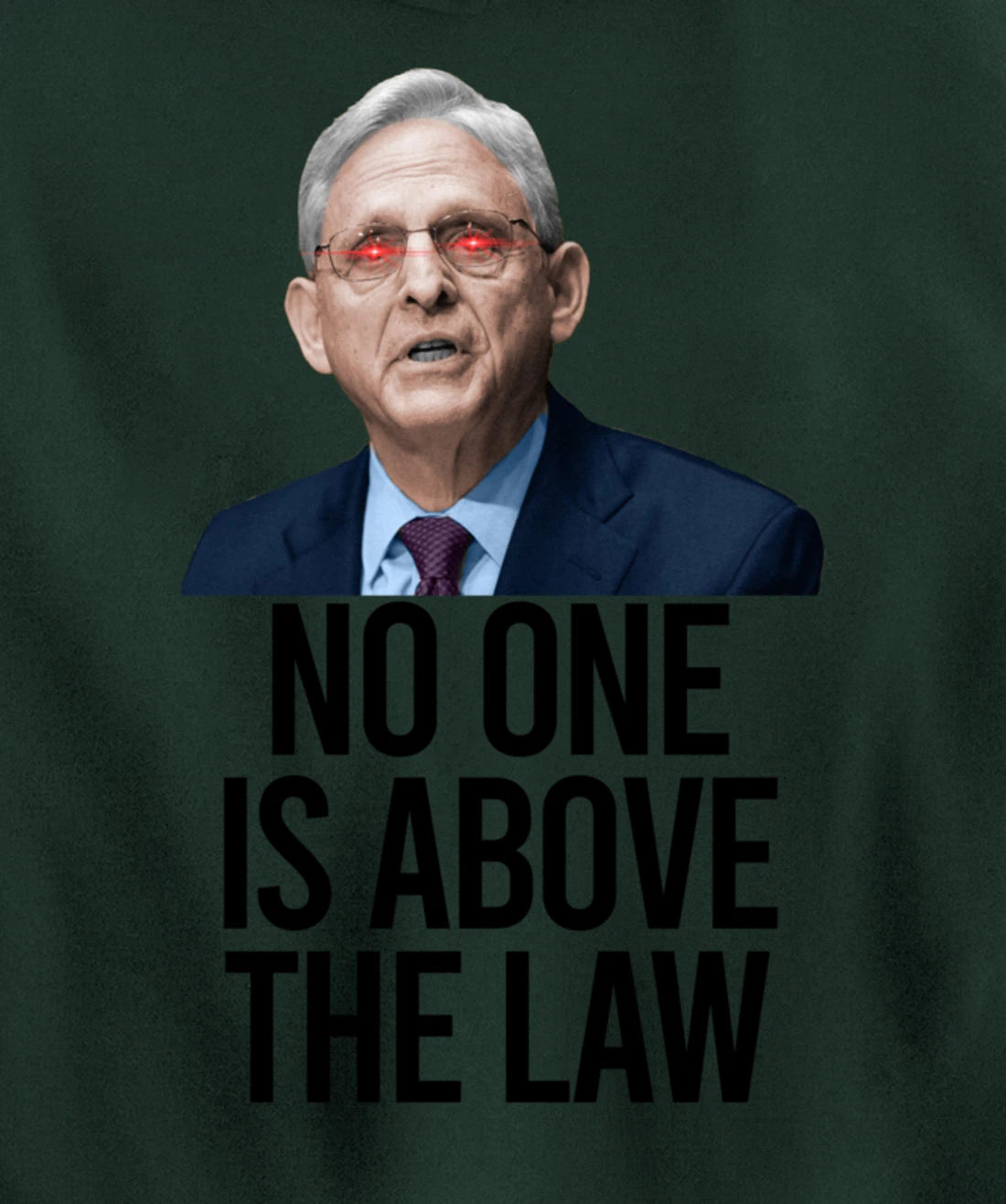 NO ONE IS ABOVE THE LAW Merrick Garland Fun Anti Trump Meme Pullover Hoodie