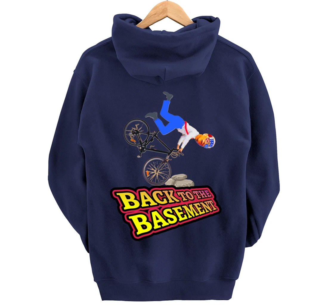 Back to the Basement Biden Trump Bicycle Patriot Republican Pullover Hoodie