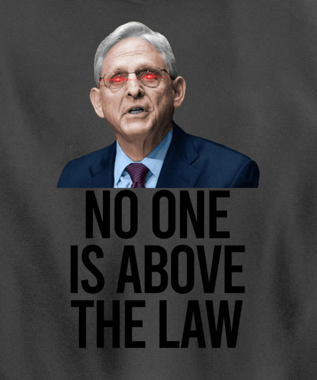 NO ONE IS ABOVE THE LAW Merrick Garland Fun Anti Trump Meme Pullover Hoodie