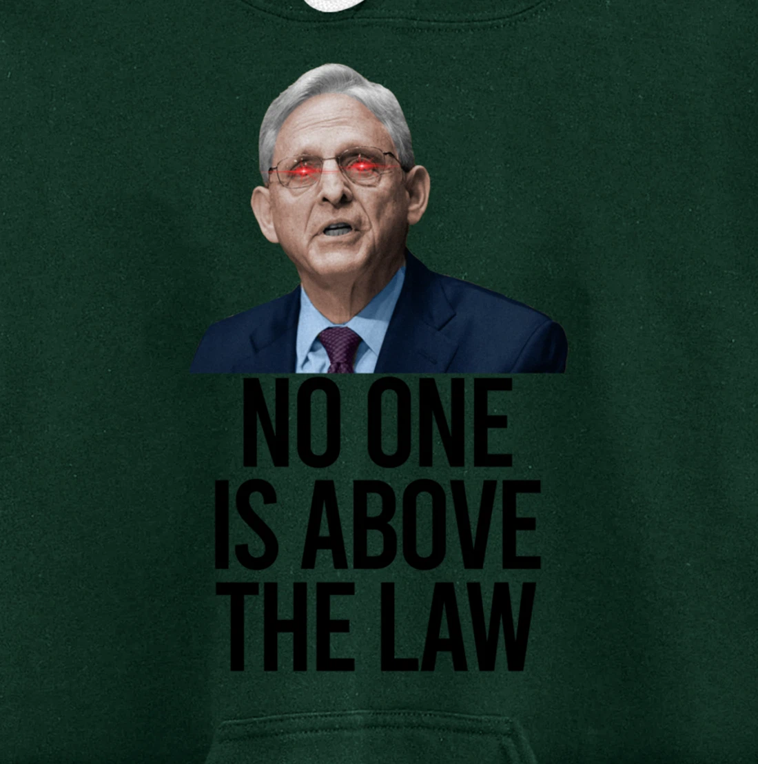 NO ONE IS ABOVE THE LAW Merrick Garland Fun Anti Trump Meme Pullover Hoodie