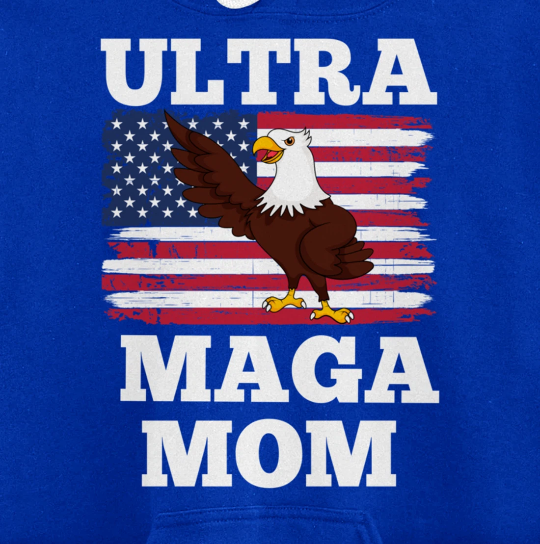 Patriotic Ultra Maga Mom U.S. Flag President Trump Pullover Hoodie