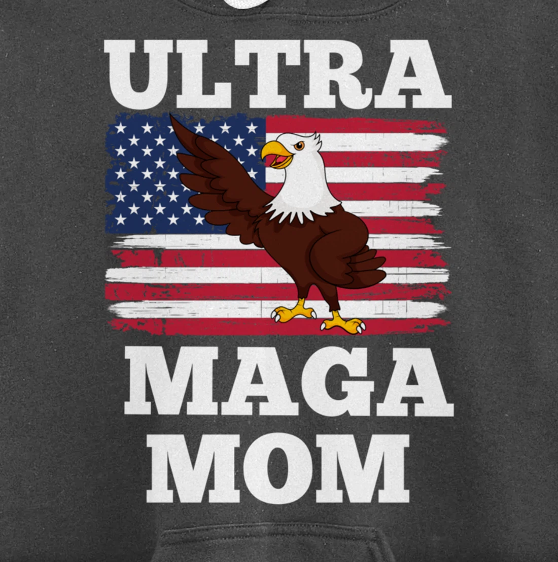 Patriotic Ultra Maga Mom U.S. Flag President Trump Pullover Hoodie