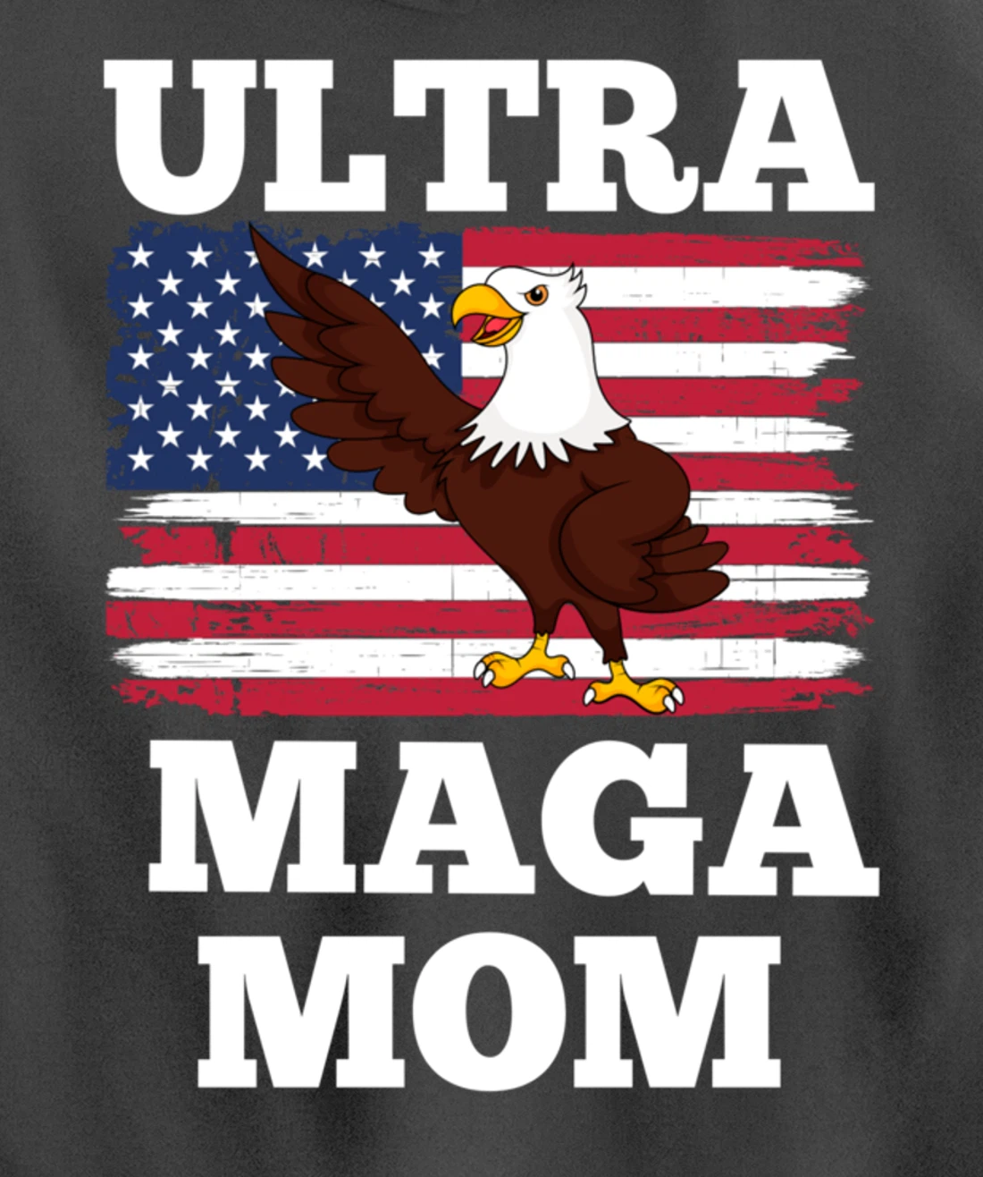 Patriotic Ultra Maga Mom U.S. Flag President Trump Pullover Hoodie