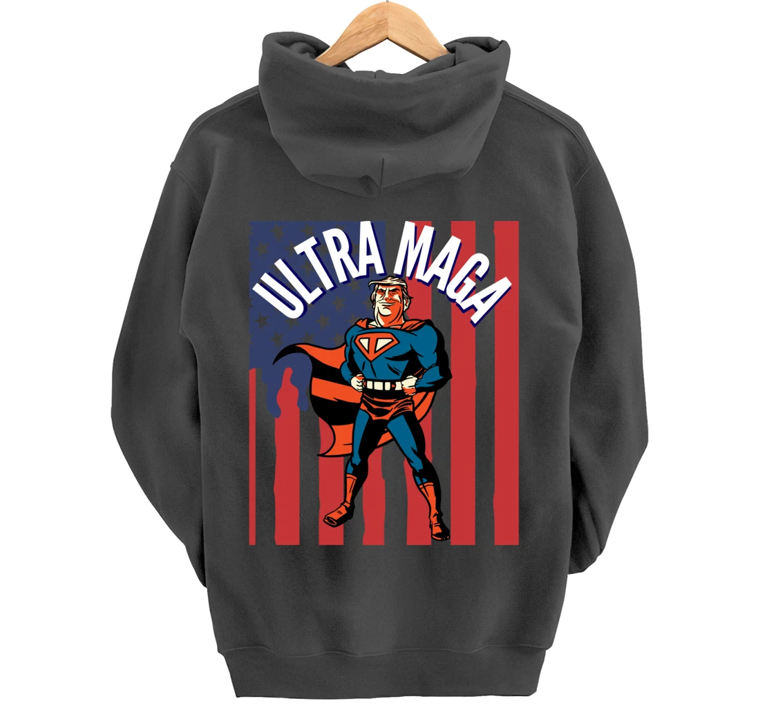 Ultra MAGA Agenda Biden I Did That Sticker Trump Pullover Hoodie